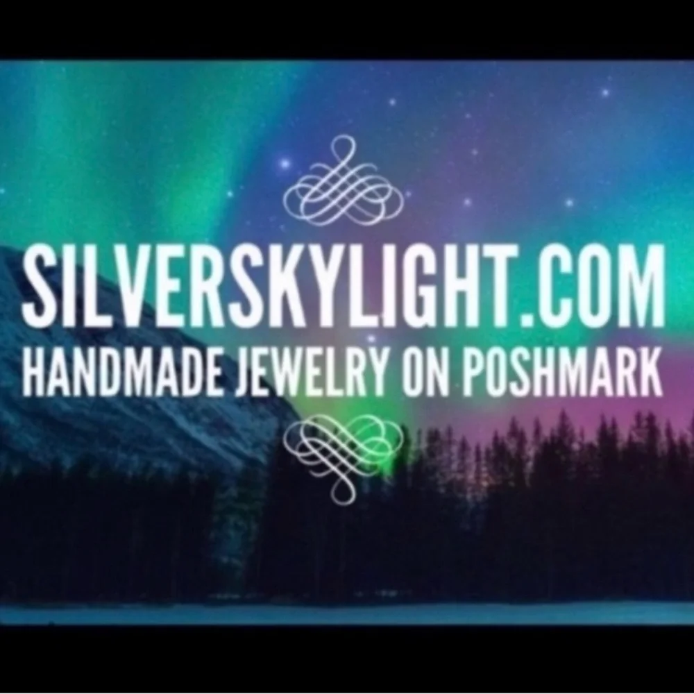 Set ! Moon stars iridescent black green beads necklace + matching earrings boho - Picture 12 of 12